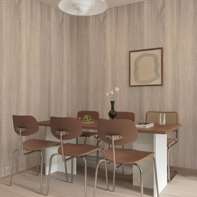 Boobest 31.5"x78.74" Oak Wood Peel and Stick Wallpaper Gray Wood Look Contact Paper for Countertops Waterproof Self Adhesive Removable Wood Grain Contact Paper for Classroom Office Furniture Wooden Vinyl Wrap - Image 5
